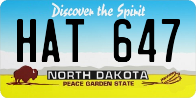 ND license plate HAT647