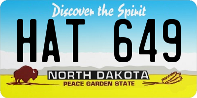 ND license plate HAT649