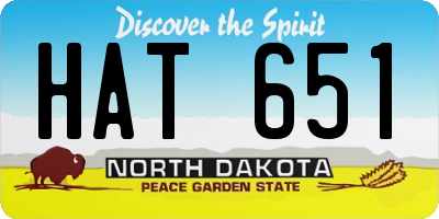 ND license plate HAT651