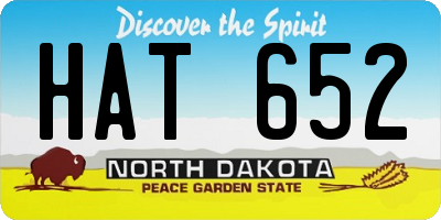 ND license plate HAT652