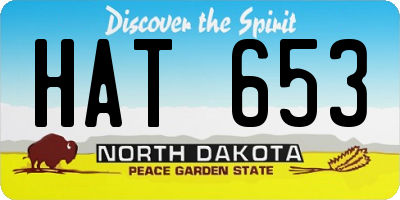 ND license plate HAT653