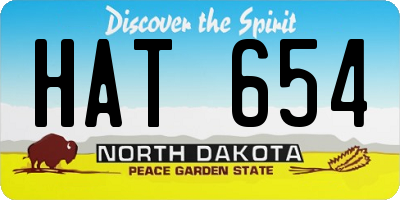 ND license plate HAT654