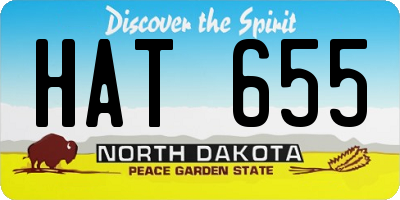 ND license plate HAT655