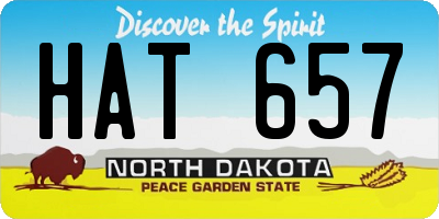 ND license plate HAT657