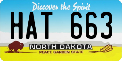 ND license plate HAT663