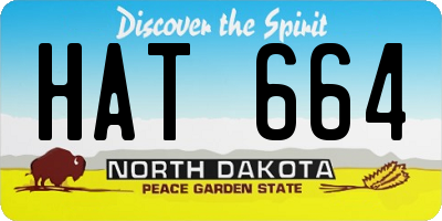 ND license plate HAT664