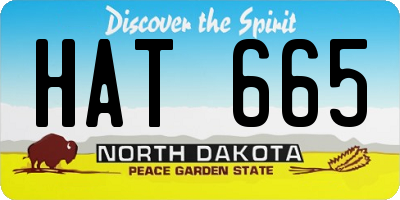 ND license plate HAT665