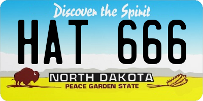 ND license plate HAT666