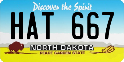 ND license plate HAT667