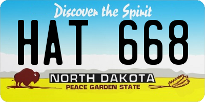 ND license plate HAT668