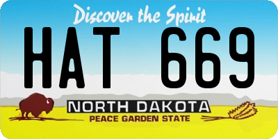 ND license plate HAT669