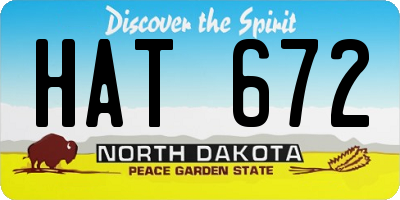 ND license plate HAT672