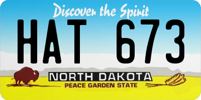 ND license plate HAT673