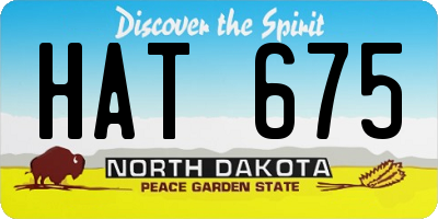 ND license plate HAT675