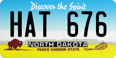 ND license plate HAT676