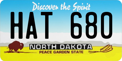 ND license plate HAT680