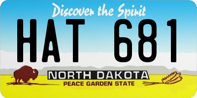 ND license plate HAT681