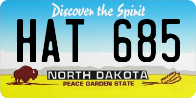 ND license plate HAT685