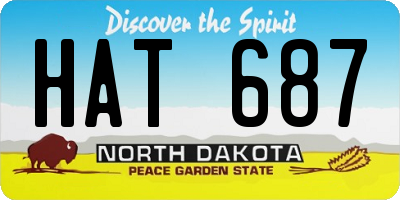 ND license plate HAT687