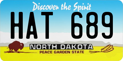 ND license plate HAT689