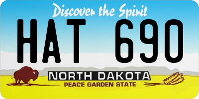 ND license plate HAT690