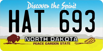 ND license plate HAT693