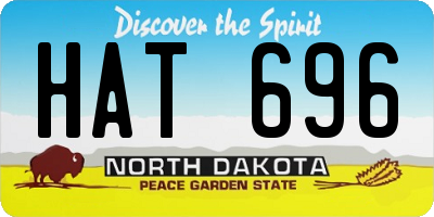 ND license plate HAT696