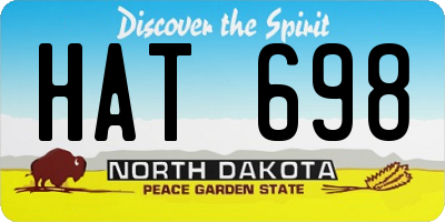 ND license plate HAT698