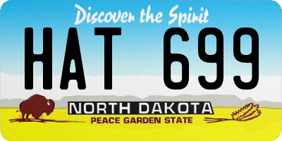 ND license plate HAT699