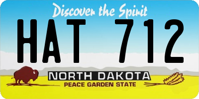 ND license plate HAT712