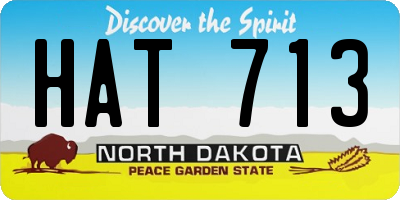 ND license plate HAT713