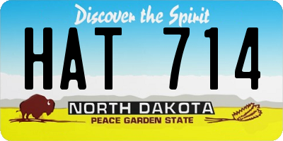 ND license plate HAT714