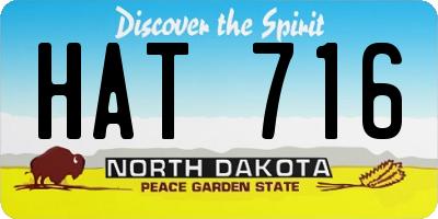 ND license plate HAT716