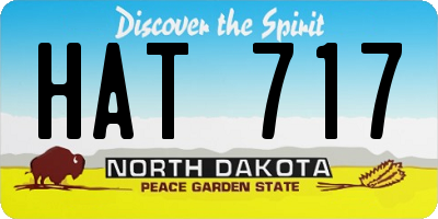 ND license plate HAT717