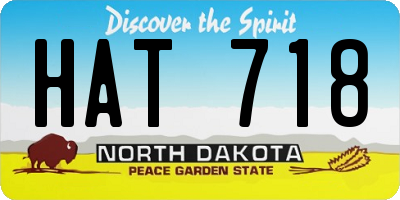 ND license plate HAT718