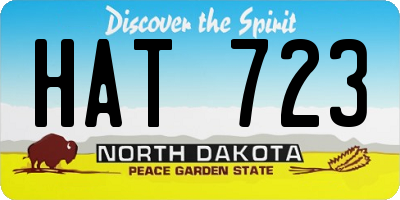 ND license plate HAT723