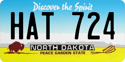 ND license plate HAT724