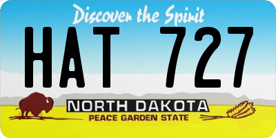 ND license plate HAT727