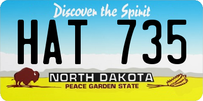 ND license plate HAT735