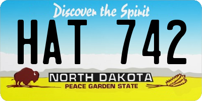 ND license plate HAT742