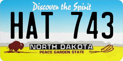 ND license plate HAT743