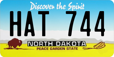 ND license plate HAT744