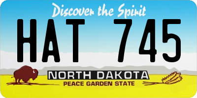 ND license plate HAT745