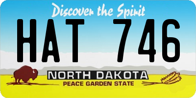 ND license plate HAT746