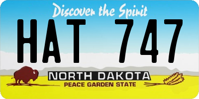 ND license plate HAT747