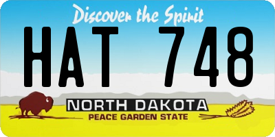 ND license plate HAT748