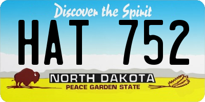 ND license plate HAT752