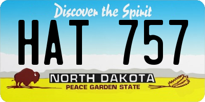 ND license plate HAT757