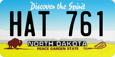 ND license plate HAT761