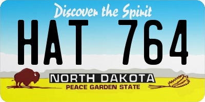 ND license plate HAT764